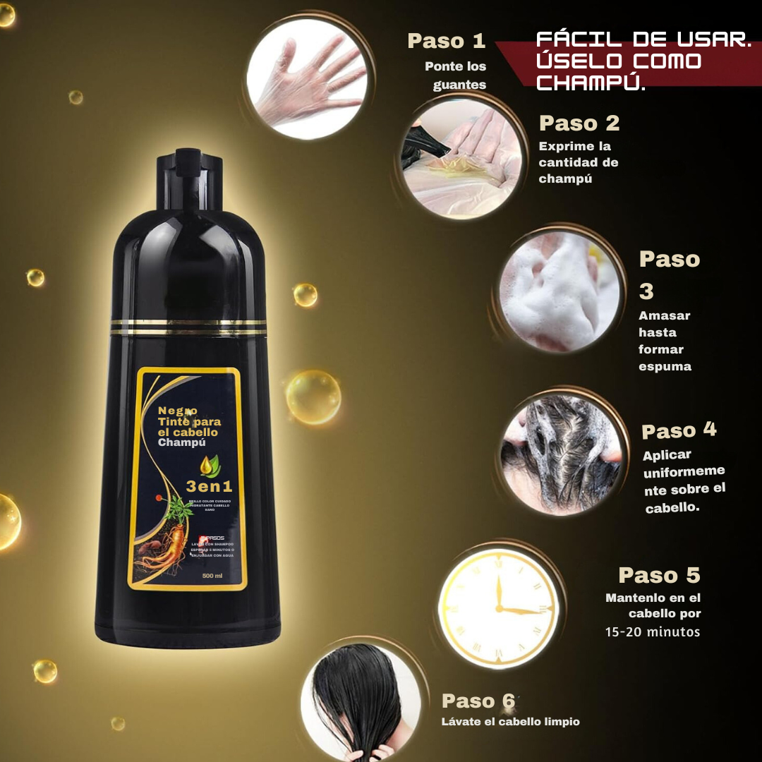 Shampoo 3 EN 1 CUBRE CANAS, NUTRE Y APORTA BRILLO NATURAL A TU CABELLO 👌👩🏻