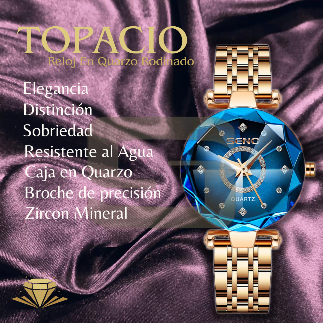 💎TOPACIO DIAMANTES RELOJ QUARZO💎